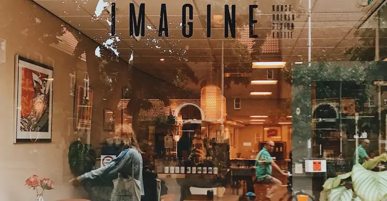 Imagine boeken-kunst-design-koffiebar